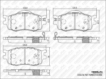I2010BPADFA - BRAKE PAD SET * FRONT * 1.4-1.6 * 09-14
