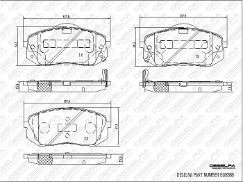 IX350BPADF - BRAKE PAD SET FRONT