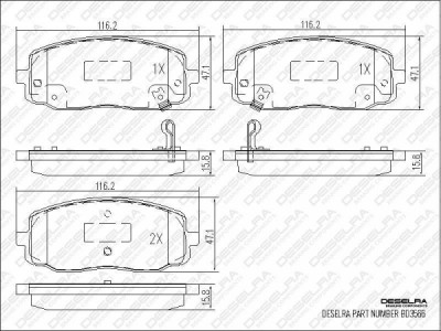 I1010BPADF - BRAKE PAD SET * FRONT