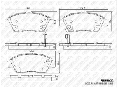 BAL20BPADF - BRAKE PAD SET * FRONT