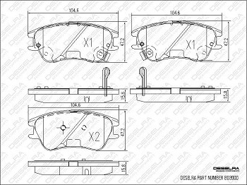 ATO20BPADF - BRAKE PAD SET FRONT