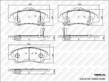 GI1010BPADF - BRAKE PAD SET FRONT