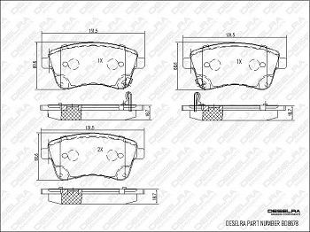 I2020BPADF - BRAKE PAD SET * FRONT
