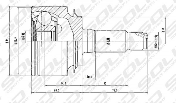 VX50CVJO - CV JOINT OUTER * 26*30*58