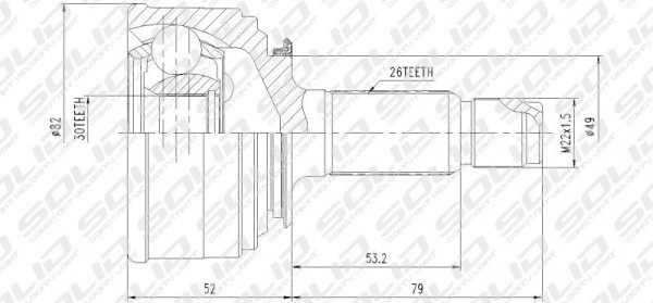SR40CVJO15 - CV JOINT * OUTER * 1.5/1.6