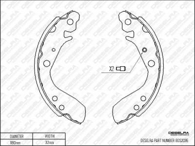 JAZ10BRAKES - BRAKE SHOE * SET * 03-08
