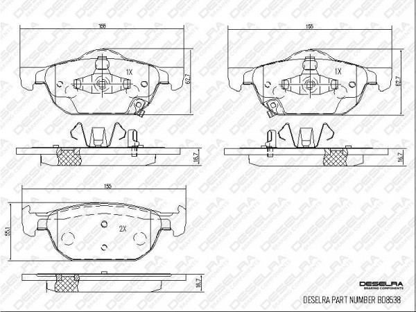 ACC20BPADF20D - BRAKE PAD SET * F * 2.0