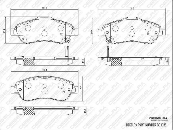 CRV30BPADF24 - BRAKE PAD SET * FRONT