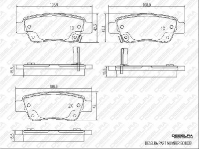 CRV30BPADR24 - BRAKE PAD SET * REAR * 2.2/2.4