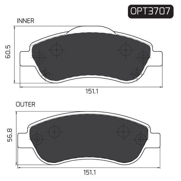 CRV30BPADF24O - BRAKE PAD SET FRONT | OPTIMA